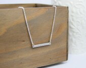 Rippling Water Sterling Silver Bar Necklace
