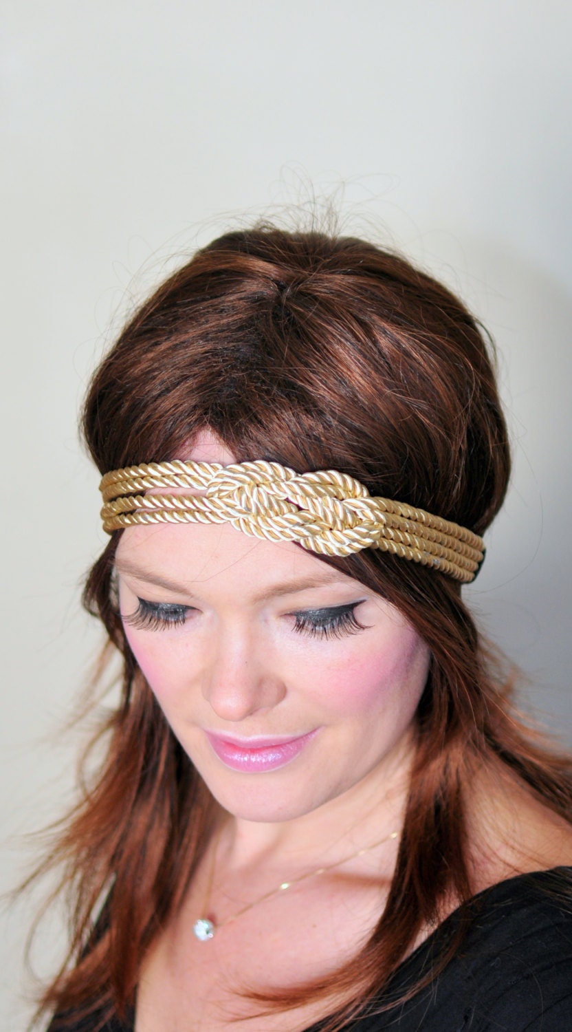 Nautical Knot Headband Gold Knot Headband Knot Headwrap Women Fashion Girly Romantic Mothers Day gift under 25