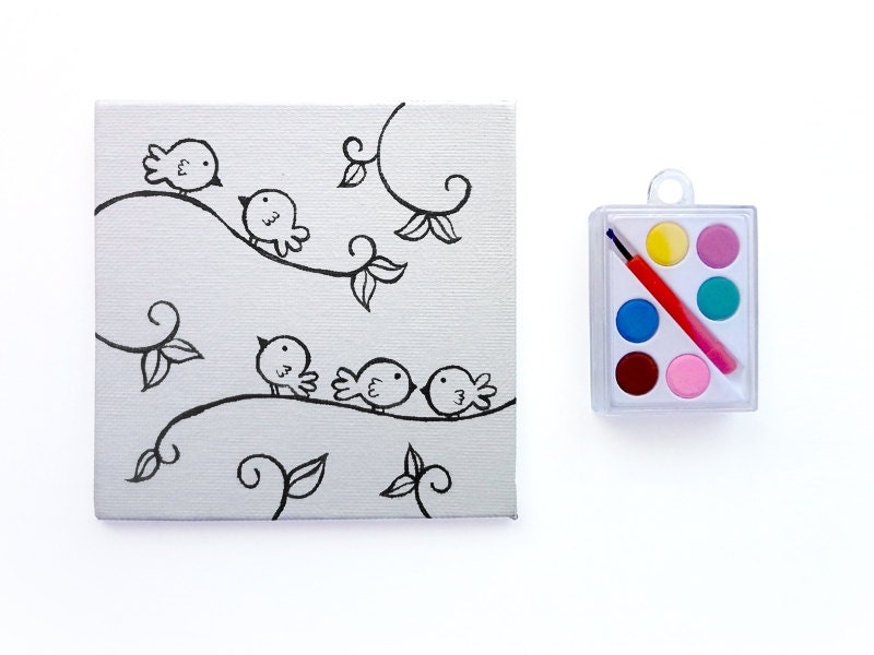 Birds on a Branch Paint Kit - Kids Art Set