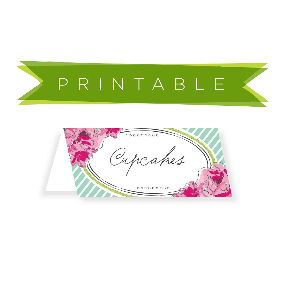 Derby Buffet Cards Printable in Pink