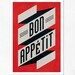 Bon appetit (red, black) Large illustration print 11.70 x 16.50 (A3). (Special spring offer: Get a geometric poster for free)