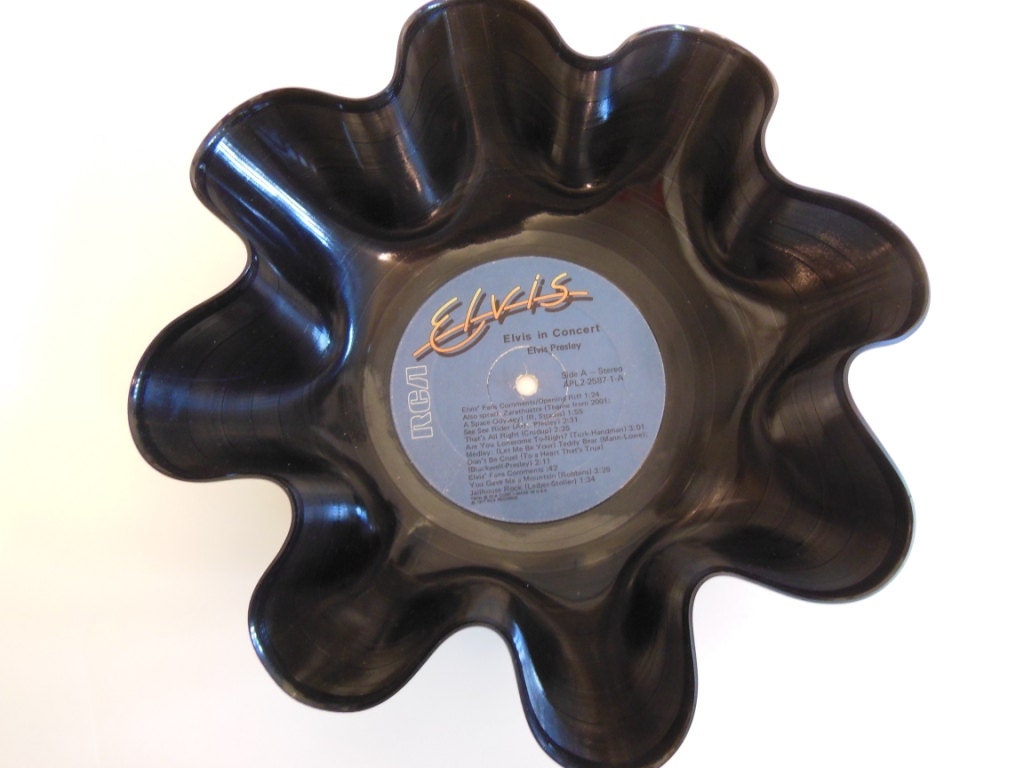 ELVIS PRESLEY Recycled Record Bowl (Elvis In Concert)