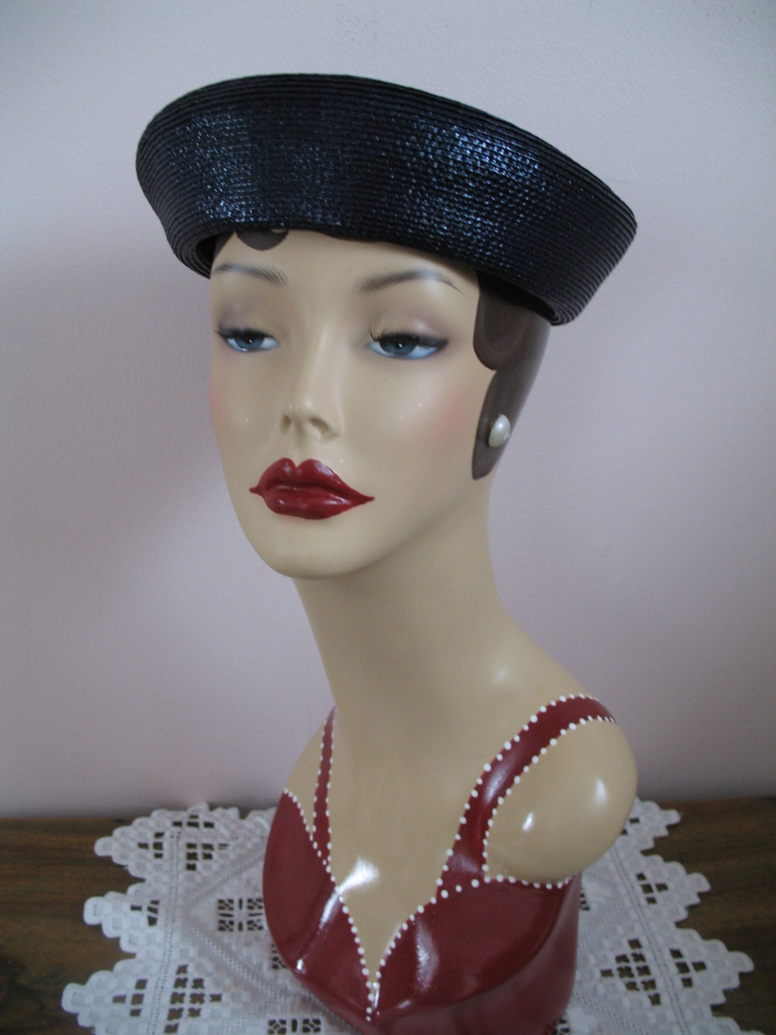 1950's Breton Hat-Frank Olive, Straw