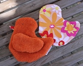 small orange boo-boo duck for kids - heat therapy rice bag - cold pack - FREE U.S. shipping