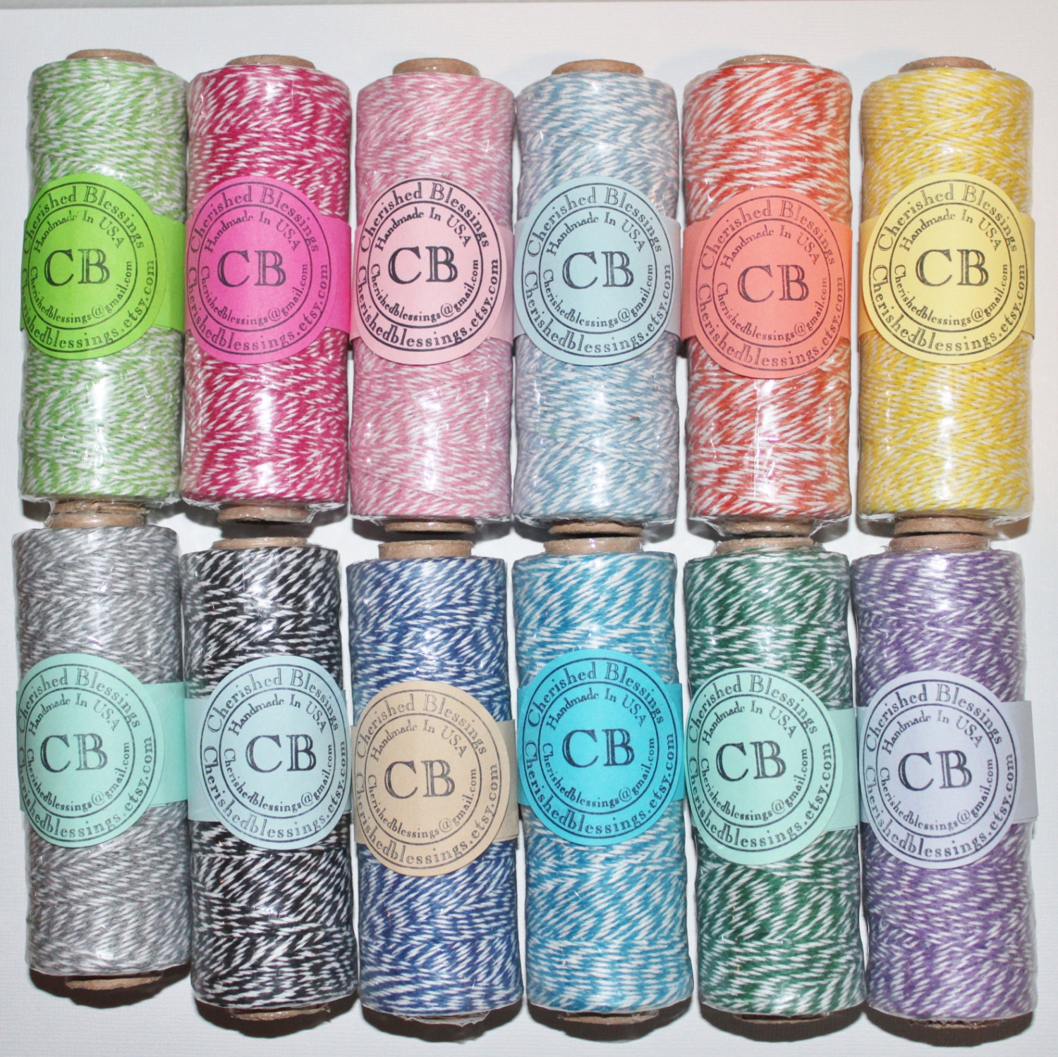 Bakers Twine GRAY GREY 100 Yards Divine Bright Colors On A Spool 4 Ply Cotton Birthday Baby Shower Favors Wedding Paper Goods Il_170x135