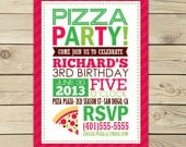 Pizza Birthday Printable Invitation party 5x7 invitation Il_170x135