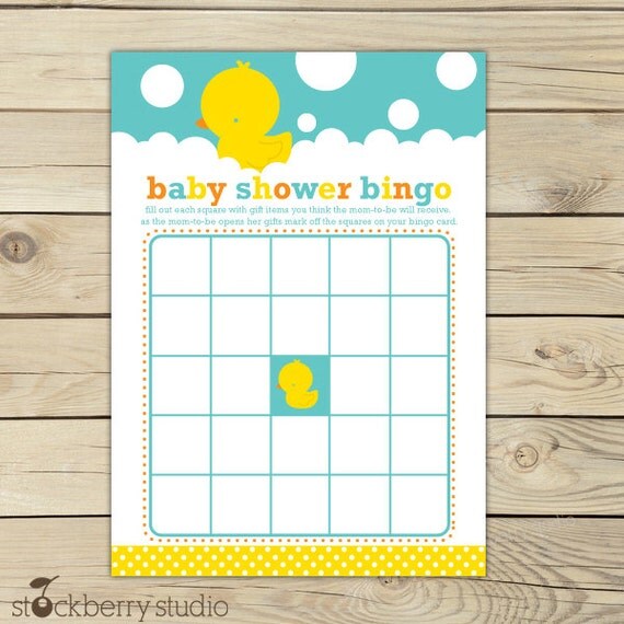 Rubber Ducky Baby Shower Printable Bingo Game - Instant Download Il_570xn