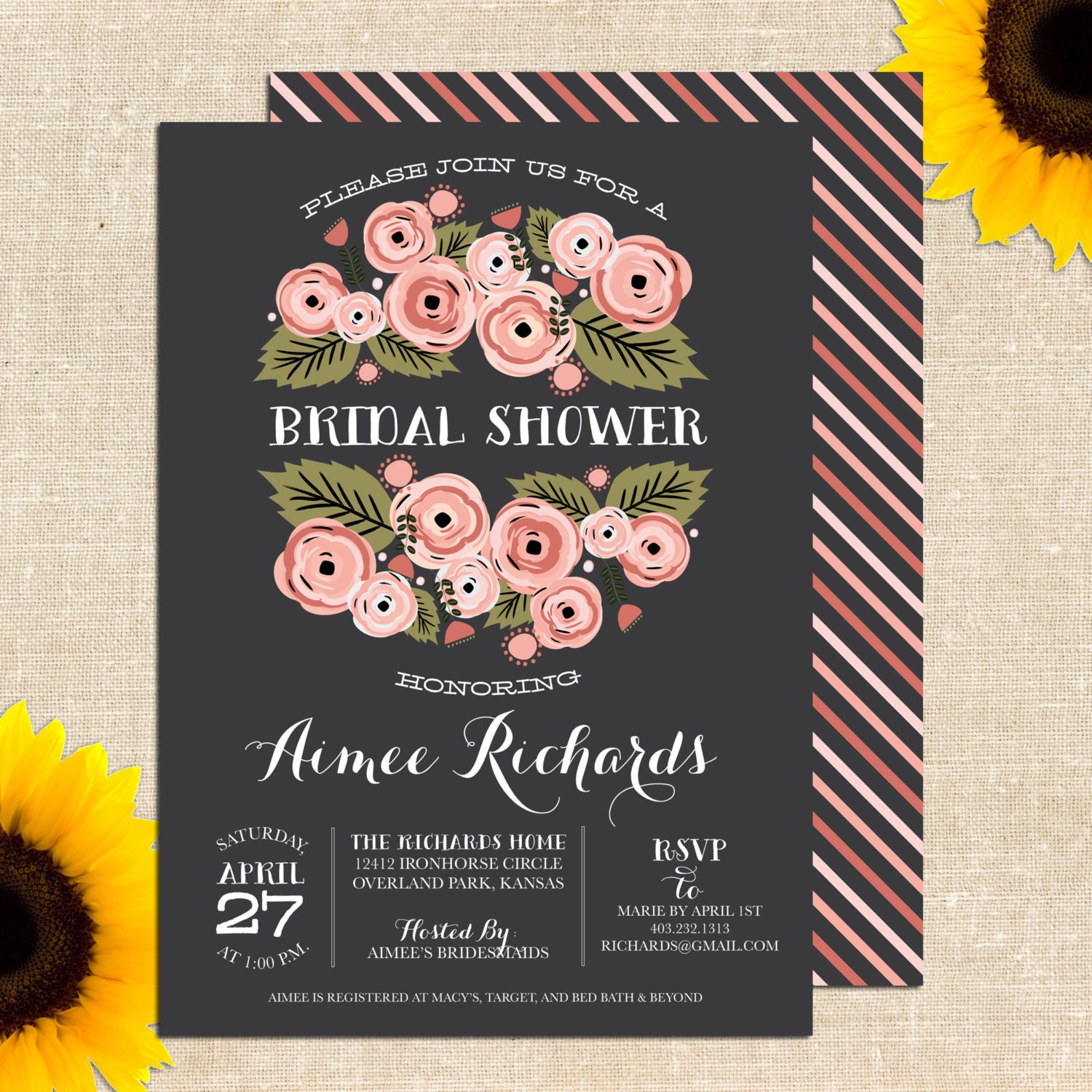 Rustic Bridal Shower Invitation DIY PRINTABLE