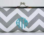 Monogrammed Chevron Clutch