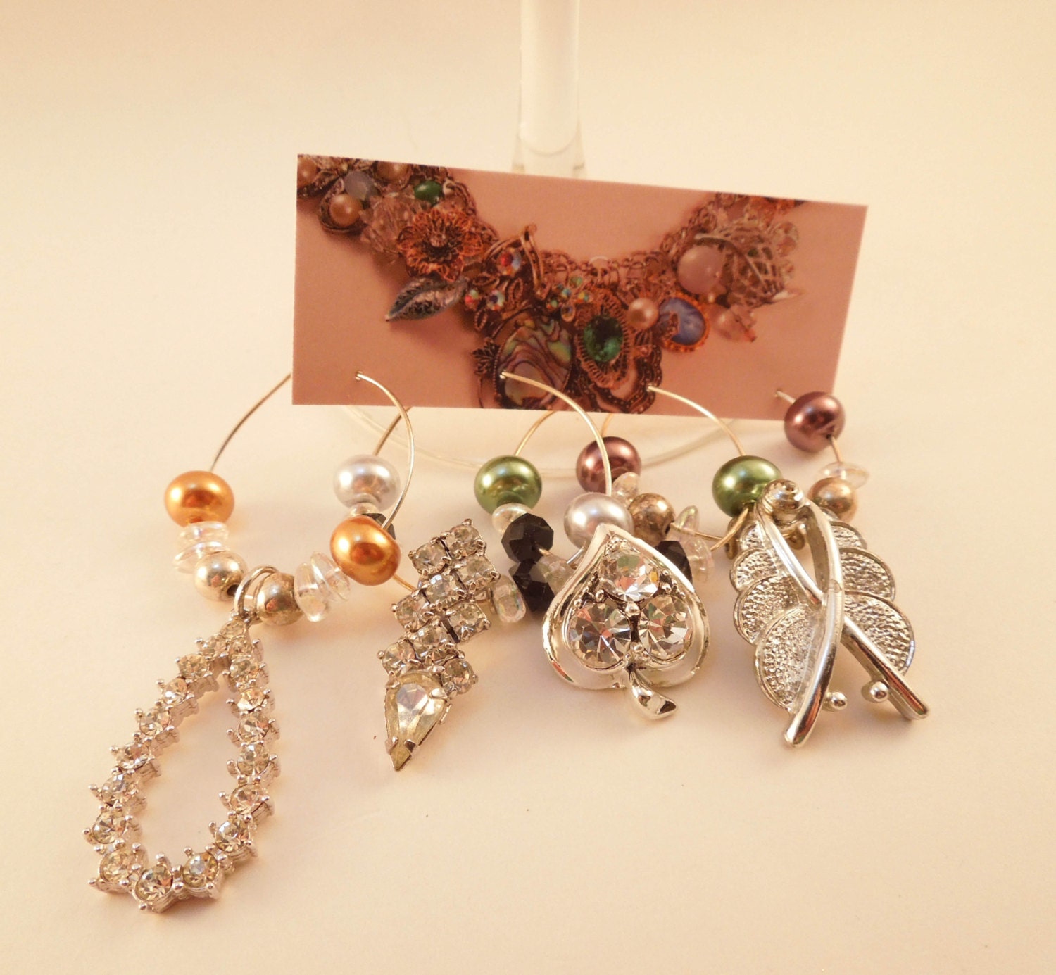 Wine Diamonds Wine Glass Charms Set of 4