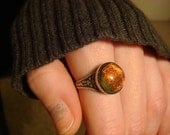 Antique Silver Ox Dichroic Glass Galaxy Ring  - Adjustable(1000)