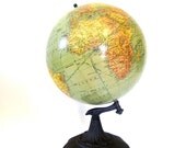 Vintage World Globe Art Nouveau c1939 Weber Costello