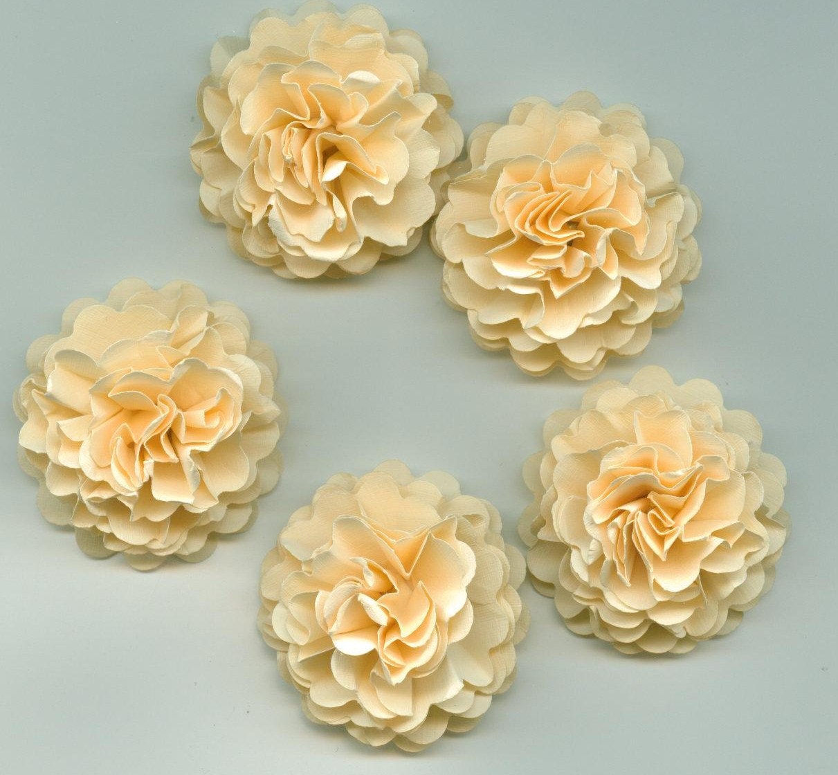 Ivory Mini Carnation Paper Flower Embellishments
