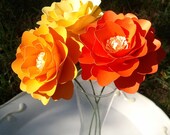 Handmade Paper Flowers - Stemmed - Custom Orders - Wide Variety Of Colors - Set of 3 Il_170x135