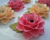 Paper Flowers - Handmade - Elizabeth Rose - Set of 10 - Weddings - Table Decorations - Made To Order Il_170x135
