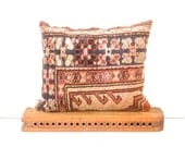 Oriental Carpet Pillow, Navy, Brick, and Buckwheat