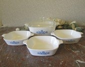 Square Blue Cornflower Corningware - 5 piece set