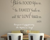 Bless the food before us -faith-Vinyl Lettering wall words graphics Home decor itswritteninvinyl