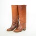 italian leather DISTRESSED knee-high CAMPUS rustic riding BOOTS, size 6 1/2 4 37 6.5