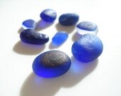 Sea glass Cobalt Blues, multis & "islands" x8  for collectors or makers  - P007 - from Seaham, England