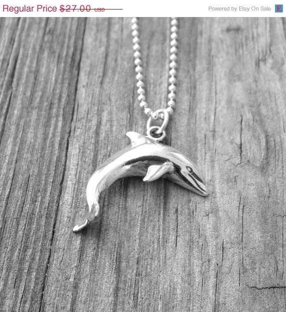 On Sale Dolphin Necklace, Sterling Silver