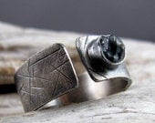 Raw Uncut Sapphire Fine and Sterling Silver Ring