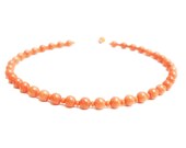 Orange necklace. Orange, salmon pink beaded choker. Free earrings. Italian gemstone jewelry, classic elegance, casual, minimal.