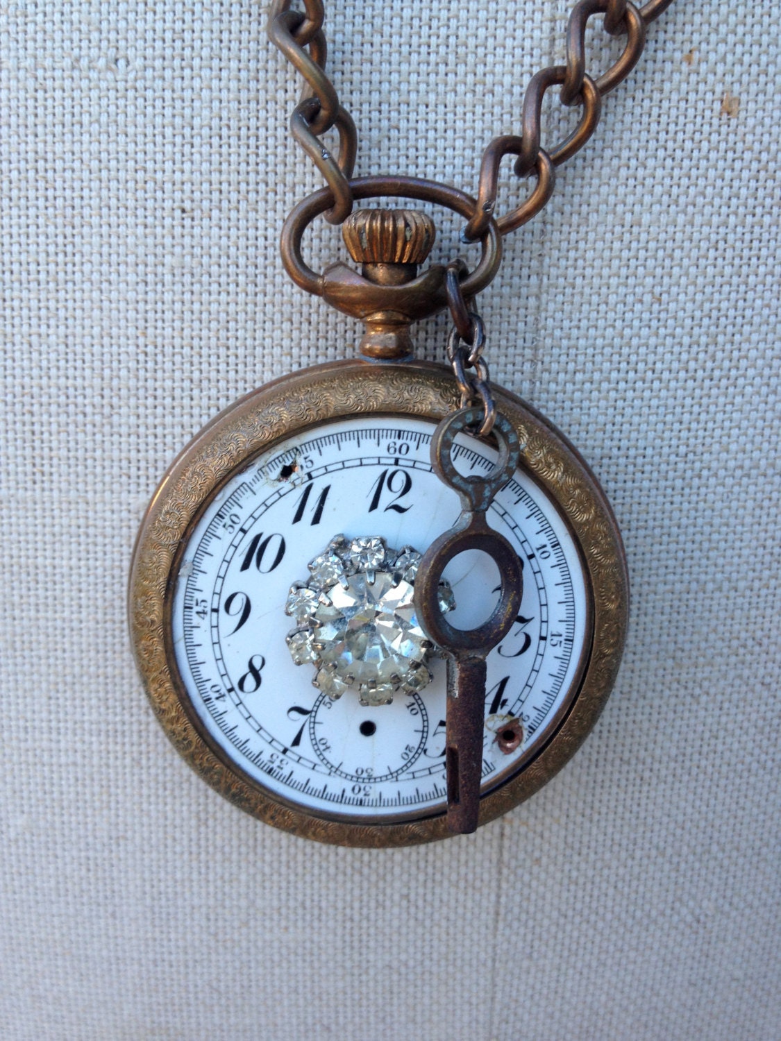 Antique victorian repurposed salvaged pocket watch necklace