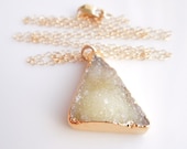 Yellow Druzy Necklace