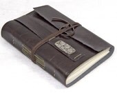 Dark Brown Vegan Faux Leather Journal with Bookmark