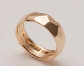 Mens Hammered Wedding Band - 14K Gold Wedding Band, 14K Gold Ring, unisex ring, wedding ring, wedding band, mens band
