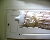 Modern Garden Wedding Dress, Shabby Chic.Simple Wedding gown. Silk ecru.OOAK