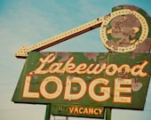 Lakewood Lodge Vintage Neon Sign - Colfax Avenue - Denver Colorado - Vintage Wall Art - Retro Home Decor - 16X24 Fine Art Photograph