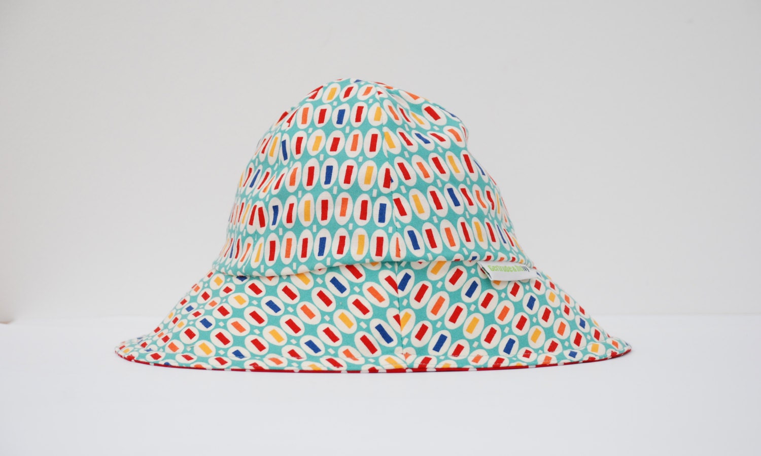 Children's Sun Hat Reversible (3-5 years) - Turquoise Beans
