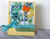 Thinking of you card, friendship card, flower card, butterfly card