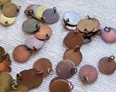 15 Copper  1/2" Metal stamping blanks with Jump Rings