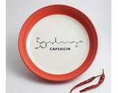 Red Chili Pepper Bowl with Capsaicin Chemistry