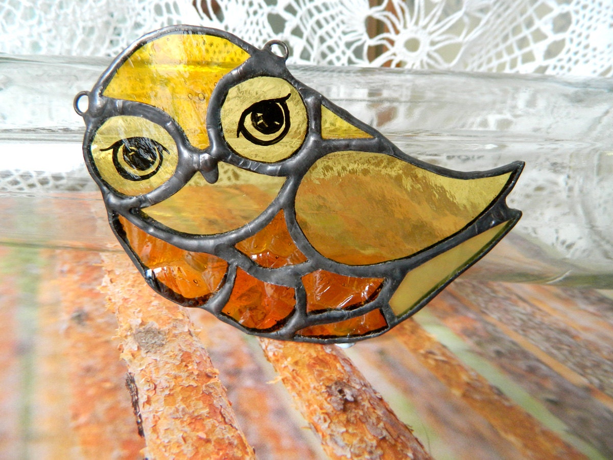Stained glass cute owl 7