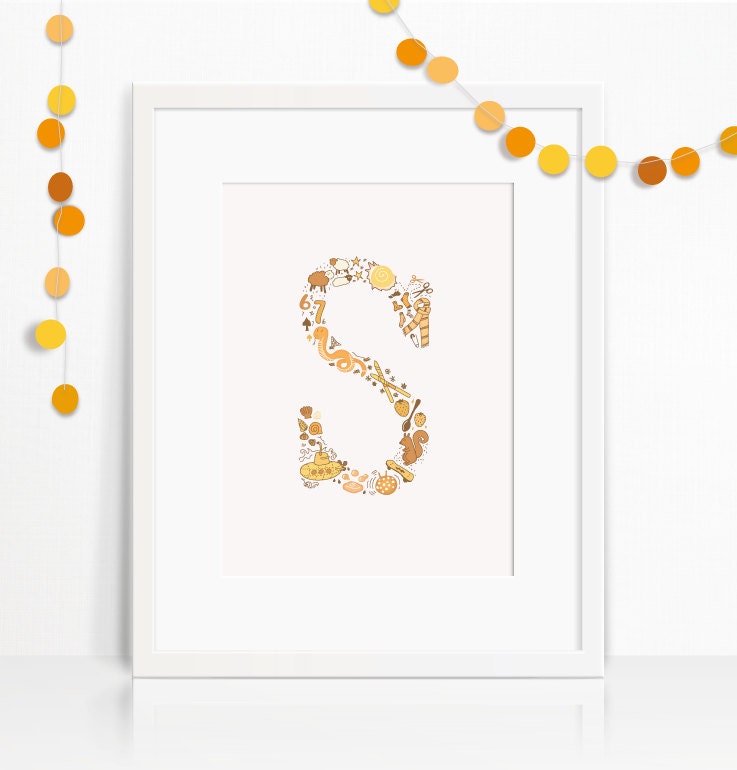 Letter S Nursery Print