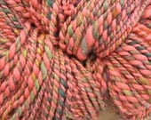 Handspun art yarn FLAMINGO LEGS 82 yards free U.S. shipping