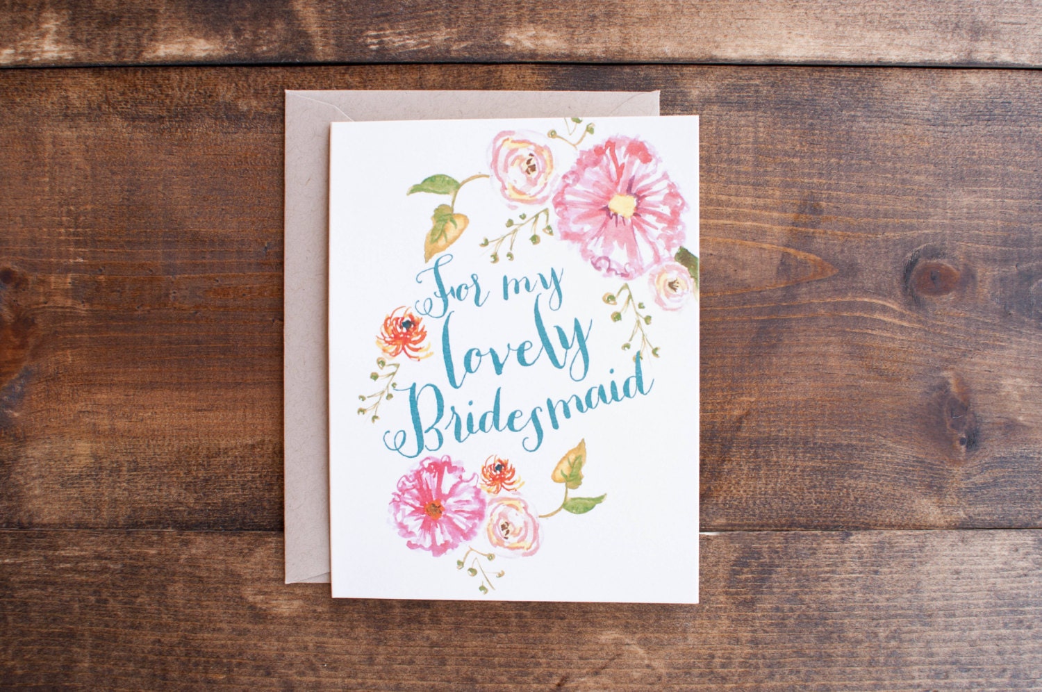 Box set of 6 lovely bridesmaid cards, gift for bridesmaids