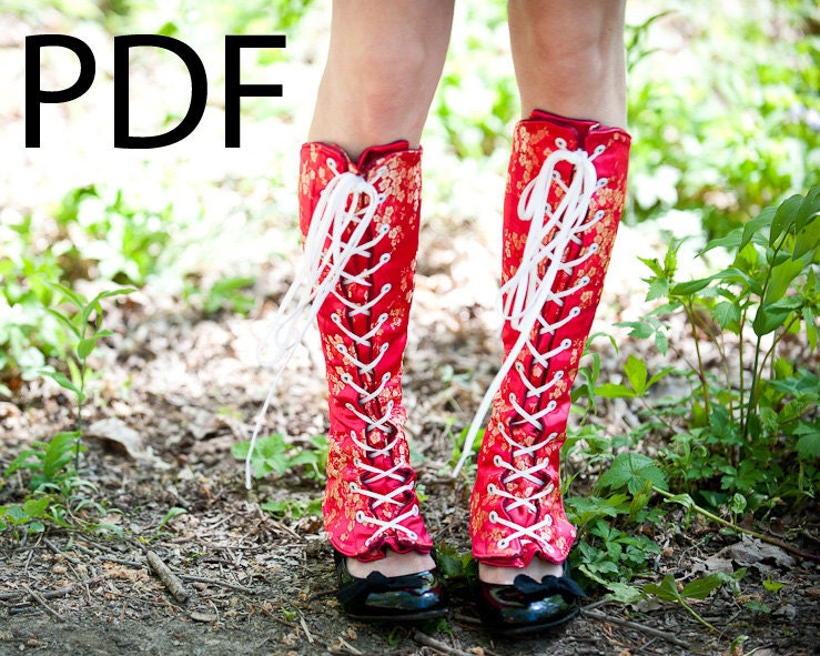 PDF Sewing Pattern for Lace Up Spats (Boot Covers)