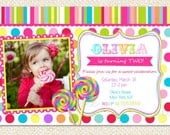 Lollipop Birthday Invitations