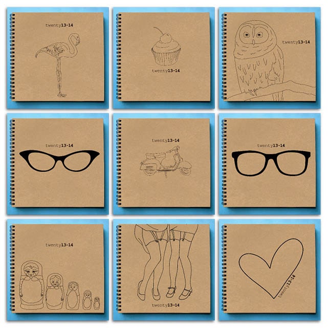 2013-14 Financial Year Weekly Planner - LARGE 20cm/7.9in Square - Choose Your Cover