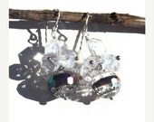 Spring Savings Sale Chinese Crystal and clear quartz  with silver " Catch a ray of sunshine"  earringsTAGT