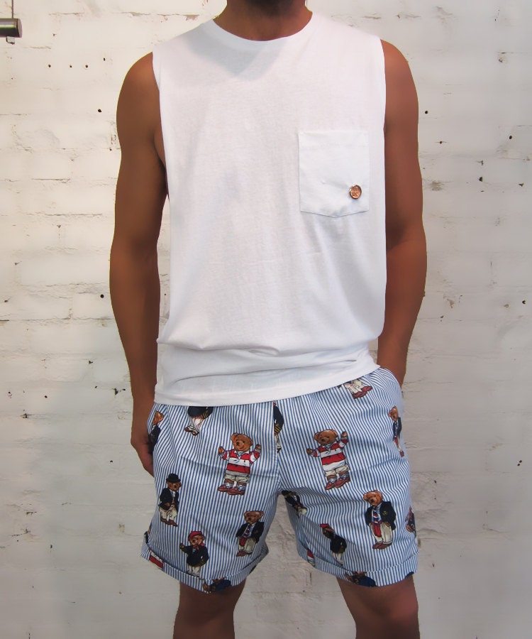 ROJAS revamped Ralph Lauren bear shorts