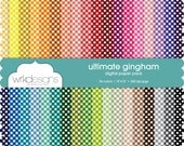 The Ultimate Gingham Digital Paper Pack - 12"x12" - 36 different colors