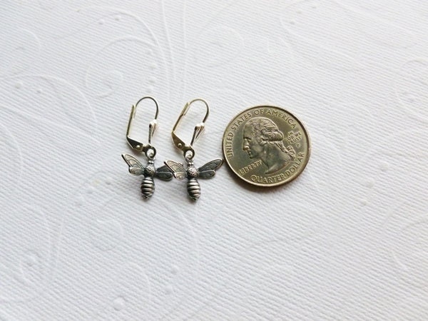 Honey Bee Earrings - Silver
