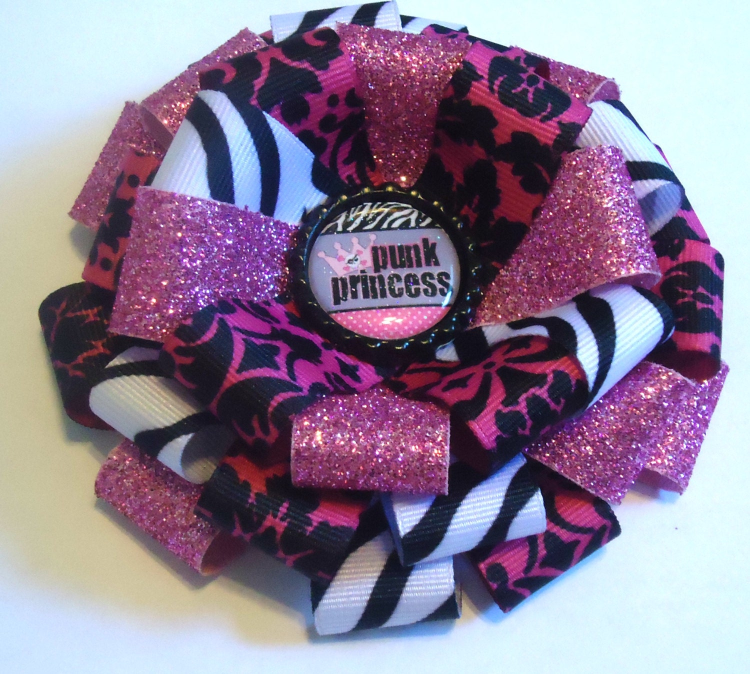 Lily Chic Punk Flower Loop Bow - Boutique Bow - Children Accessories - Over The Top Bow - Girl Bow-Handmade