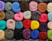Wool for Felting, 13.90 oz (390-400 grams) Huge Pack, Wool Roving / Carded Batt,  28 colors, FREE SHIPPING WORLDWIDE